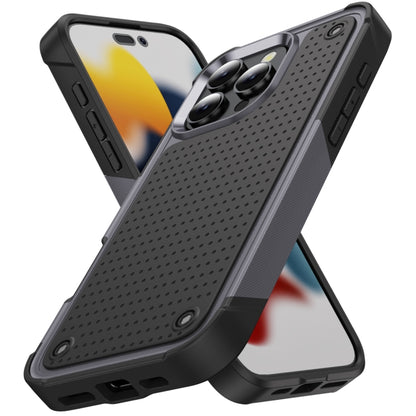 For iPhone 16 Pro Max PC + TPU Shockproof Protective Phone Case(Grey+Black) by buy2fix