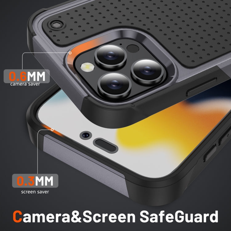 For iPhone 16 Pro Max PC + TPU Shockproof Protective Phone Case(Grey+Black) by buy2fix