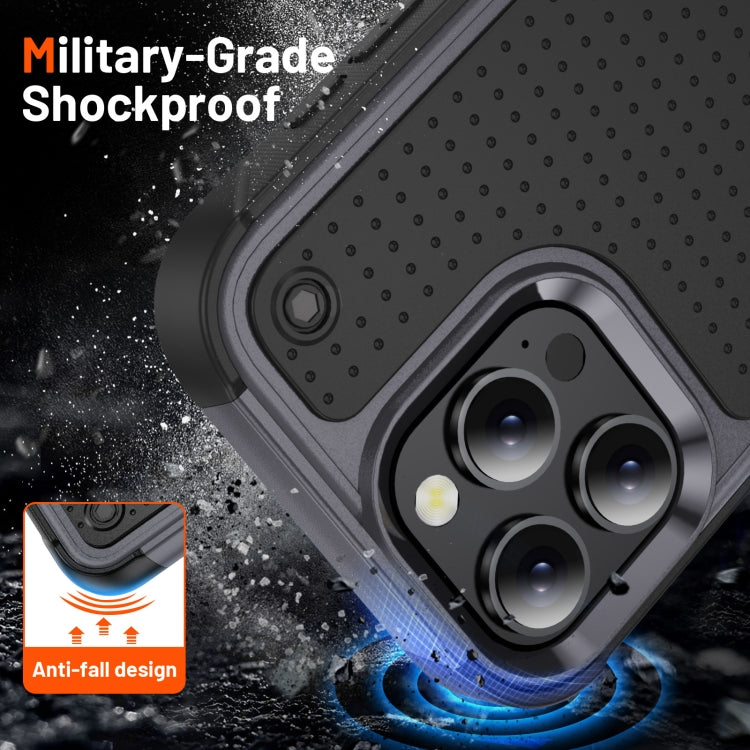 For iPhone 16 Pro Max PC + TPU Shockproof Protective Phone Case(Grey+Black) by buy2fix