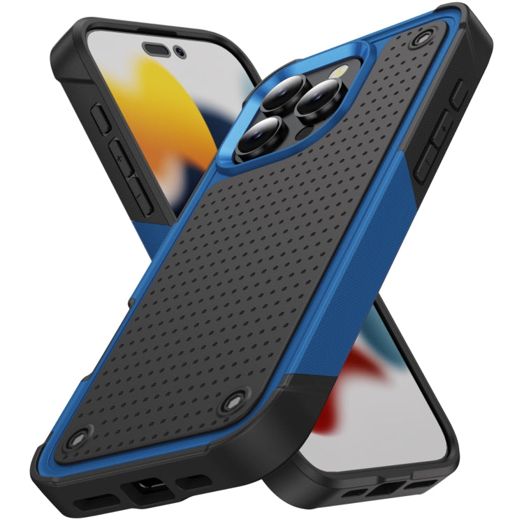 For iPhone 16 Pro Max PC + TPU Shockproof Protective Phone Case(Blue+Black) by buy2fix