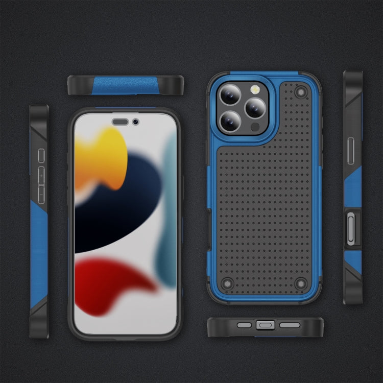 For iPhone 16 Pro Max PC + TPU Shockproof Protective Phone Case(Blue+Black) by buy2fix