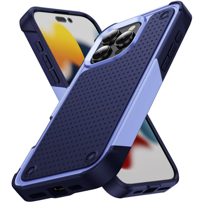 For iPhone 16 Pro Max PC + TPU Shockproof Protective Phone Case(Light Purple+Sapphire Blue) by buy2fix
