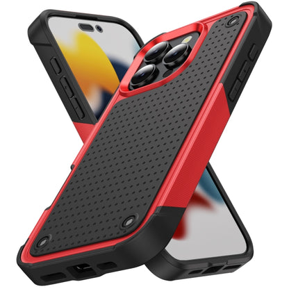 For iPhone 16 Pro PC + TPU Shockproof Protective Phone Case(Red+Black) by buy2fix