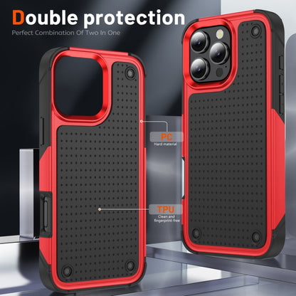 For iPhone 16 Pro PC + TPU Shockproof Protective Phone Case(Red+Black) by buy2fix