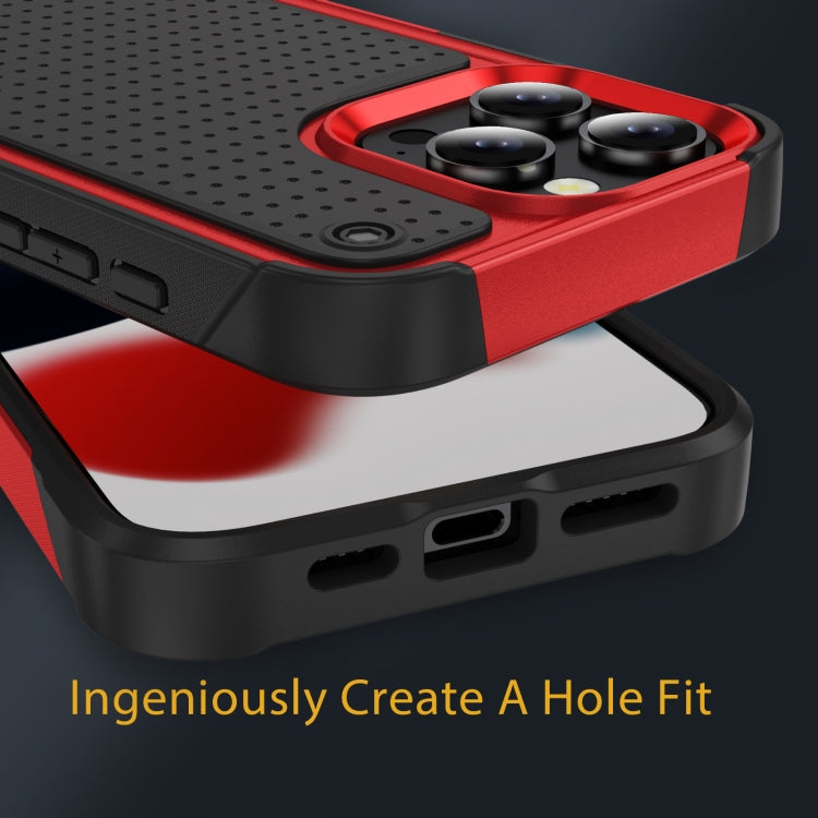 For iPhone 16 Pro PC + TPU Shockproof Protective Phone Case(Red+Black) by buy2fix