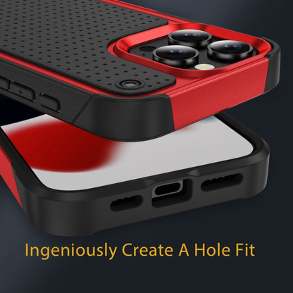 For iPhone 16 Pro PC + TPU Shockproof Protective Phone Case(Red+Black) by buy2fix