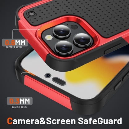 For iPhone 16 Pro PC + TPU Shockproof Protective Phone Case(Red+Black) by buy2fix