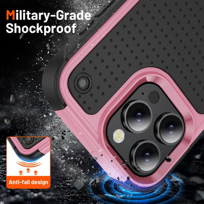 For iPhone 16 Pro PC + TPU Shockproof Protective Phone Case(Pink+Black) by buy2fix