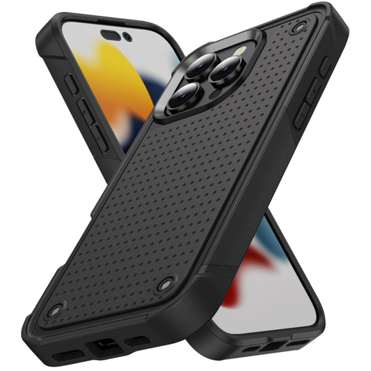 For iPhone 16 Pro PC + TPU Shockproof Protective Phone Case(Black+Black) by buy2fix