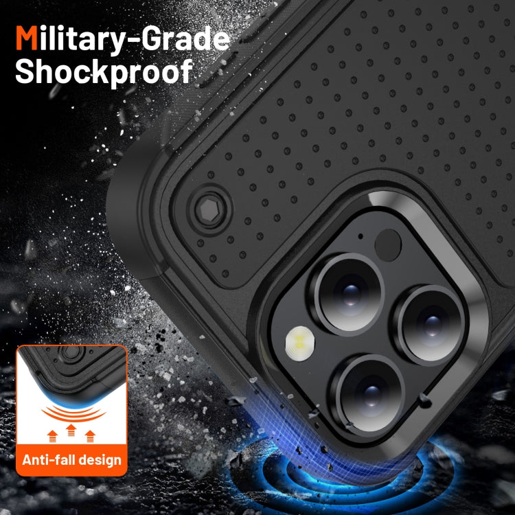 For iPhone 16 Pro PC + TPU Shockproof Protective Phone Case(Black+Black) by buy2fix