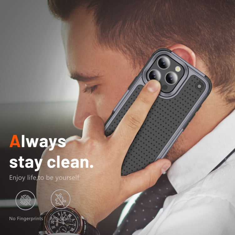 For iPhone 16 Pro PC + TPU Shockproof Protective Phone Case(Grey+Black) by buy2fix
