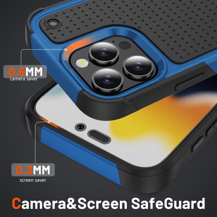 For iPhone 16 Pro PC + TPU Shockproof Protective Phone Case(Blue+Black) by buy2fix