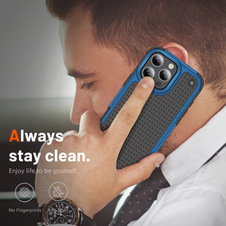 For iPhone 16 Pro PC + TPU Shockproof Protective Phone Case(Blue+Black) by buy2fix