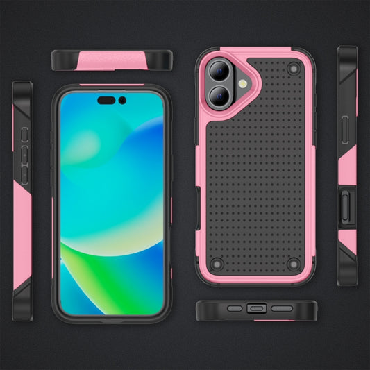 For iPhone 16 Plus PC + TPU Shockproof Protective Phone Case(Pink+Black) - iPhone 16 Plus Cases by buy2fix | Online Shopping UK | buy2fix