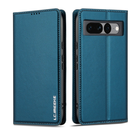 For Google Pixel 7 Pro 5G LC.IMEEKE L1 Series Frosted Fine Texture PU Phone Case(Blue) - Google Cases by LC.IMEEKE | Online Shopping UK | buy2fix