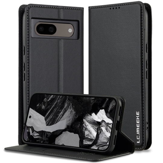 For Google Pixel 8 Pro LC.IMEEKE L1 Series Frosted Fine Texture PU Phone Case(Black)