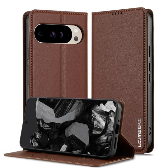 For Google Pixel 10 Pro XL LC.IMEEKE L1 Series Frosted Fine Texture PU Phone Case(Brown)
