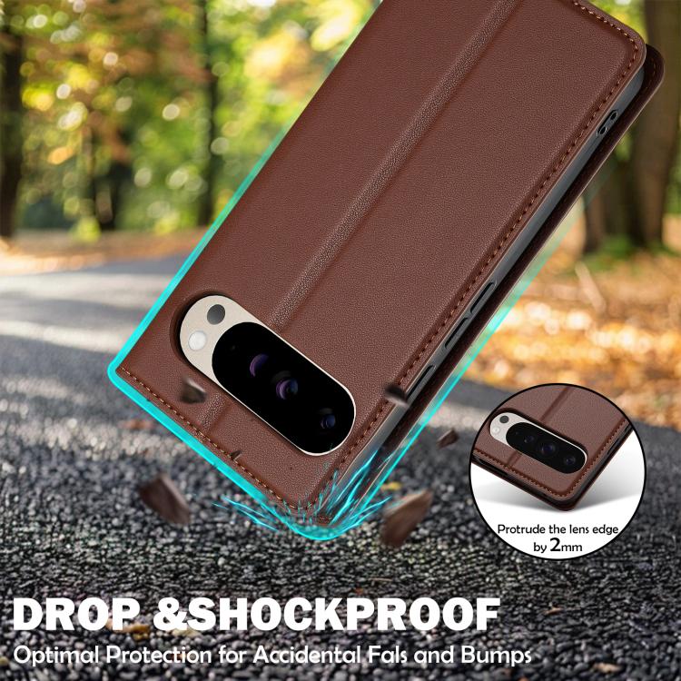 For Google Pixel 10 / 10 Pro LC.IMEEKE L1 Series Frosted Fine Texture PU Phone Case(Brown) - Google Cases by LC.IMEEKE | Online Shopping UK | buy2fix