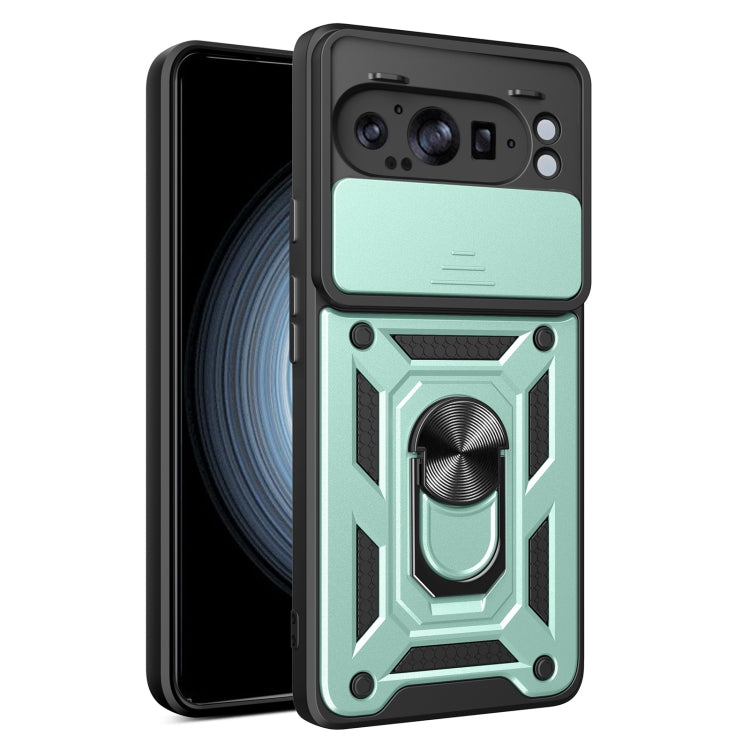 For Google Pixel 9 Pro XL Sliding Camera Cover Design TPU+PC Phone Case(Green) by buy2fix