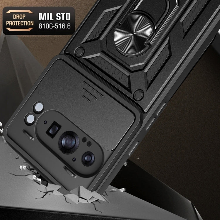 For Google Pixel 9 Pro XL Sliding Camera Cover Design TPU+PC Phone Case(Rose Gold) by buy2fix