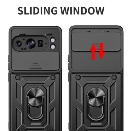 For Google Pixel 9 Pro XL Sliding Camera Cover Design TPU+PC Phone Case(Silver) by buy2fix