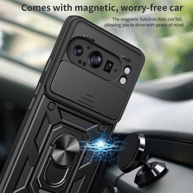 For Google Pixel 9 Pro XL Sliding Camera Cover Design TPU+PC Phone Case(Silver) by buy2fix