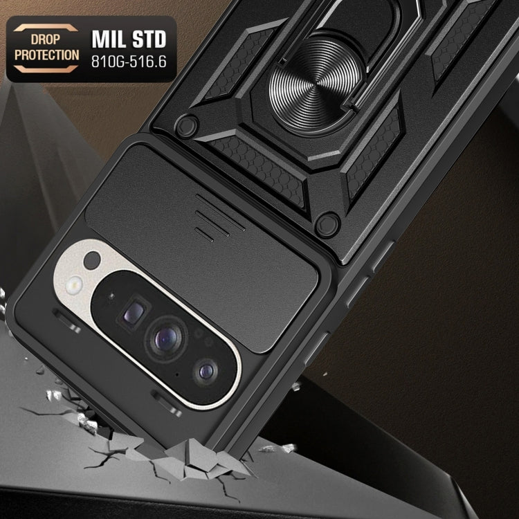 For Google Pixel 9 / 9 Pro Sliding Camera Cover Design TPU+PC Phone Case(Black) by buy2fix