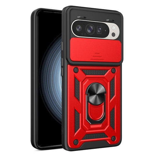 For Google Pixel 9 / 9 Pro Sliding Camera Cover Design TPU+PC Phone Case(Red) by buy2fix