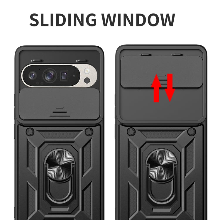 For Google Pixel 9 / 9 Pro Sliding Camera Cover Design TPU+PC Phone Case(Green) by buy2fix