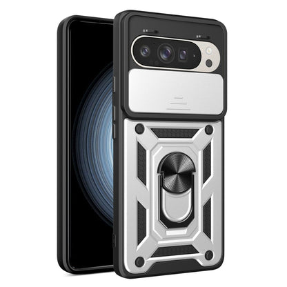 For Google Pixel 9 / 9 Pro Sliding Camera Cover Design TPU+PC Phone Case(Silver) by buy2fix