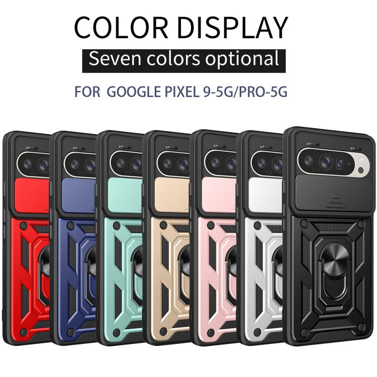 For Google Pixel 9 / 9 Pro Sliding Camera Cover Design TPU+PC Phone Case(Silver) by buy2fix