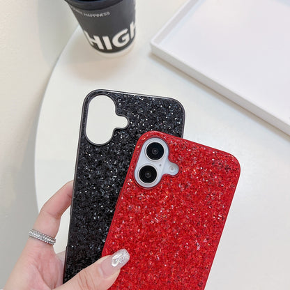 For iPhone 16 Plus Glitter Powder Shockproof TPU Phone Case(Black) by buy2fix