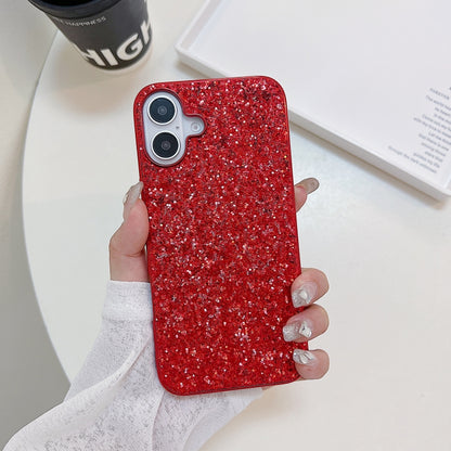 For iPhone 16 Plus Glitter Powder Shockproof TPU Phone Case(Red) by buy2fix