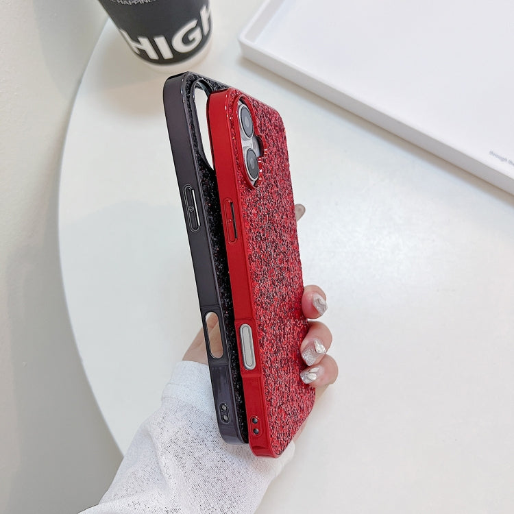 For iPhone 16 Plus Glitter Powder Shockproof TPU Phone Case(Red) by buy2fix