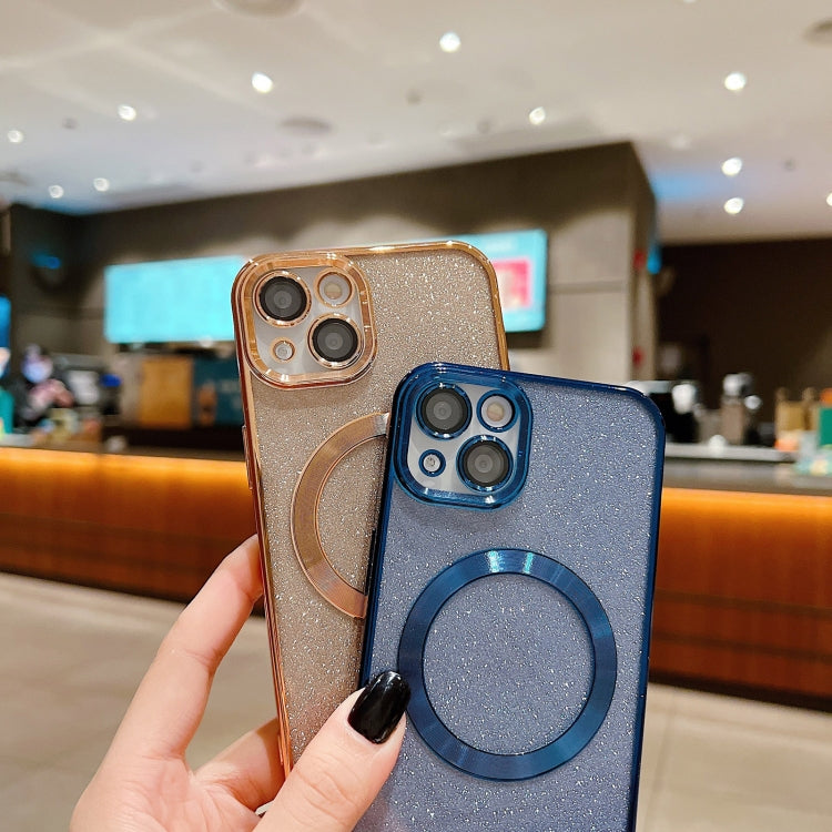 For iPhone 11 Pro Max Electroplating Pure Color Glitter Powder MagSafe Phone Case(Dark Green) by buy2fix