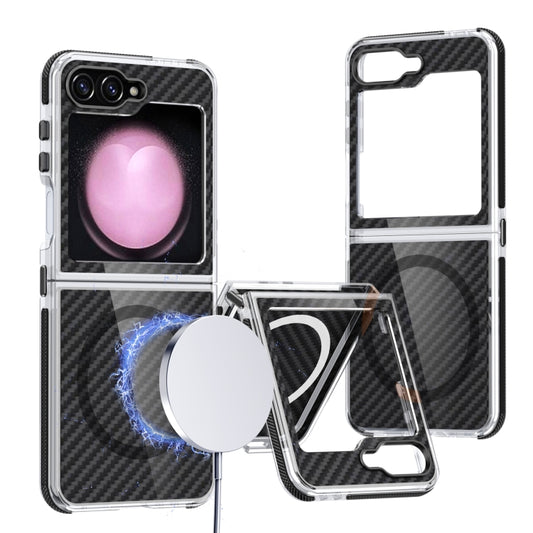 For Samsung Galaxy Z Flip6 / Flip7 FE Dual-Color Carbon Fiber Texture Magsafe Phone Case(Black) - Galaxy Z Flip6 5G Cases by buy2fix | Online Shopping UK | buy2fix