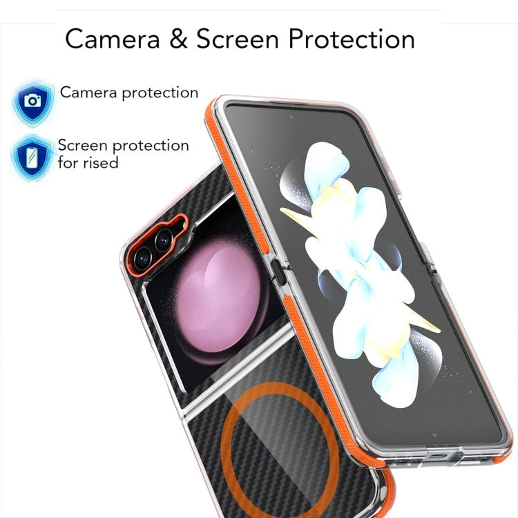For Samsung Galaxy Z Flip6 / Flip7 FE Dual-Color Carbon Fiber Texture Magsafe Phone Case(Black) - Galaxy Z Flip6 5G Cases by buy2fix | Online Shopping UK | buy2fix