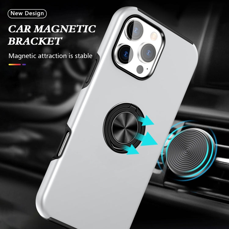 For iPhone 16 Pro PC + TPU Magnetic Phone Case with Invisible Ring Holder(Silver) by buy2fix
