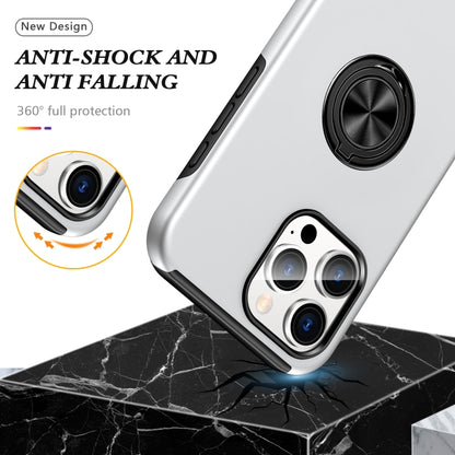 For iPhone 16 Pro PC + TPU Magnetic Phone Case with Invisible Ring Holder(Silver) by buy2fix