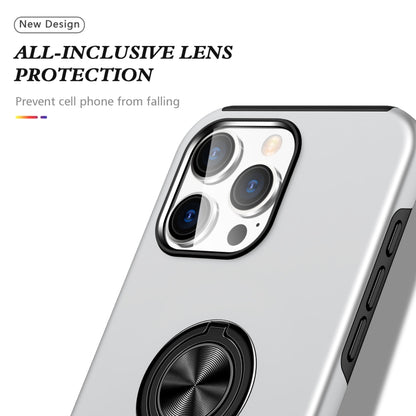 For iPhone 16 Pro PC + TPU Magnetic Phone Case with Invisible Ring Holder(Silver) by buy2fix