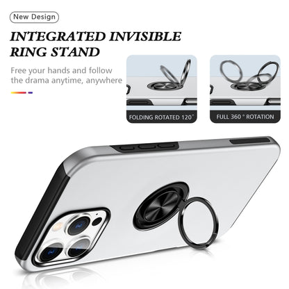 For iPhone 16 Pro PC + TPU Magnetic Phone Case with Invisible Ring Holder(Silver) by buy2fix