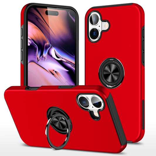 For iPhone 16 Plus PC + TPU Magnetic Phone Case with Invisible Ring Holder(Red) - iPhone 16 Plus Cases by buy2fix | Online Shopping UK | buy2fix