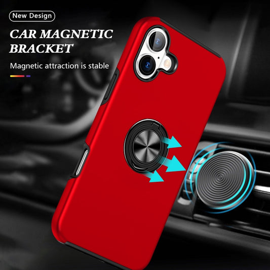 For iPhone 16 Plus PC + TPU Magnetic Phone Case with Invisible Ring Holder(Red) - iPhone 16 Plus Cases by buy2fix | Online Shopping UK | buy2fix