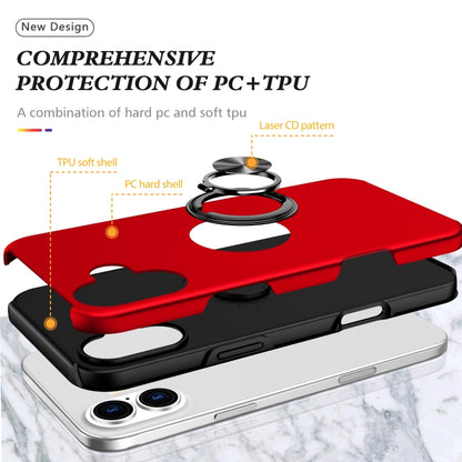 For iPhone 16 Plus PC + TPU Magnetic Phone Case with Invisible Ring Holder(Red) - iPhone 16 Plus Cases by buy2fix | Online Shopping UK | buy2fix