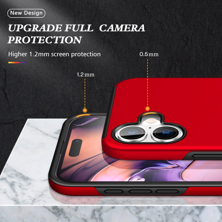 For iPhone 16 Plus PC + TPU Magnetic Phone Case with Invisible Ring Holder(Red) - iPhone 16 Plus Cases by buy2fix | Online Shopping UK | buy2fix