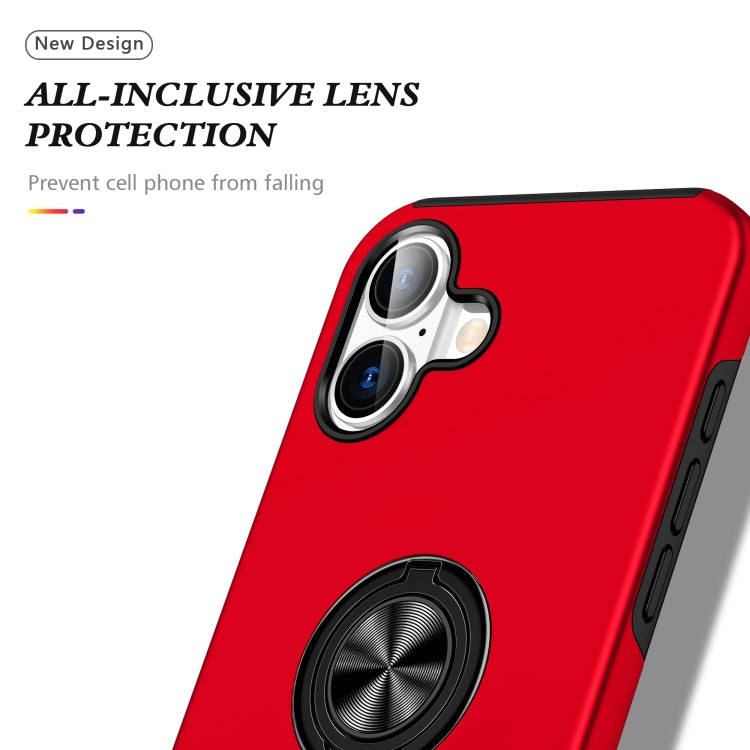 For iPhone 16 Plus PC + TPU Magnetic Phone Case with Invisible Ring Holder(Red) - iPhone 16 Plus Cases by buy2fix | Online Shopping UK | buy2fix
