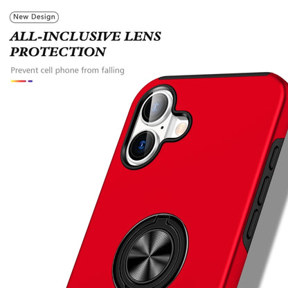 For iPhone 16 Plus PC + TPU Magnetic Phone Case with Invisible Ring Holder(Red) - iPhone 16 Plus Cases by buy2fix | Online Shopping UK | buy2fix
