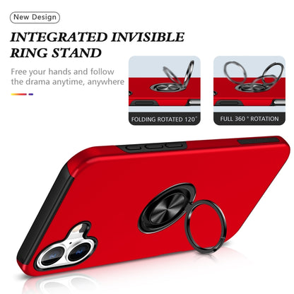 For iPhone 16 Plus PC + TPU Magnetic Phone Case with Invisible Ring Holder(Red) - iPhone 16 Plus Cases by buy2fix | Online Shopping UK | buy2fix