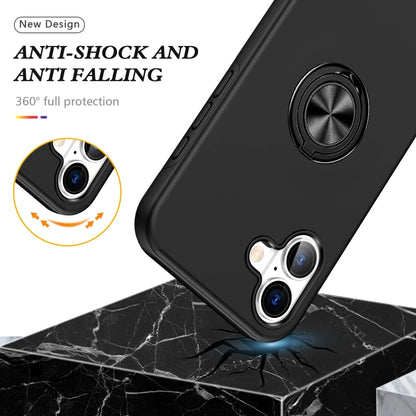 For iPhone 16 PC + TPU Magnetic Phone Case with Invisible Ring Holder(Black) - iPhone 16 Cases by buy2fix | Online Shopping UK | buy2fix