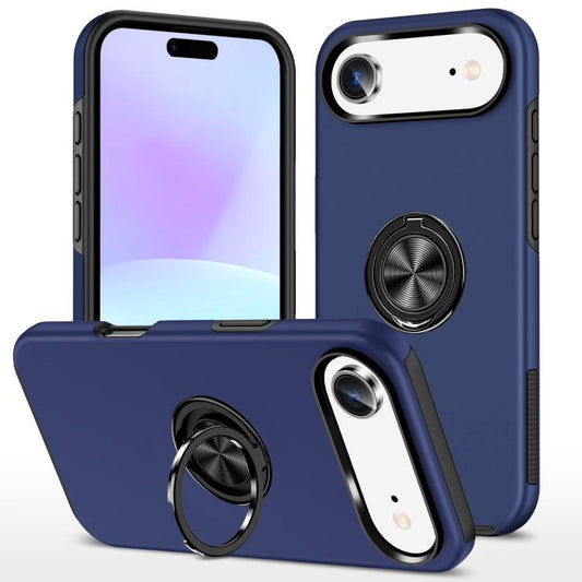 For iPhone Air PC + TPU Magnetic Phone Case with Invisible Ring Holder(Navy Blue) - iPhone Air Cases by buy2fix | Online Shopping UK | buy2fix